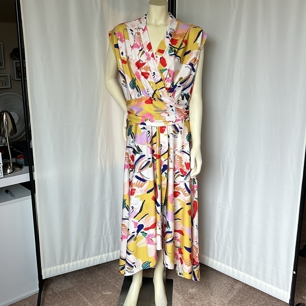 ISLE by Melis Kozan Floral High-Low Wrap Style Maxi Dress - Picture 3 of 9